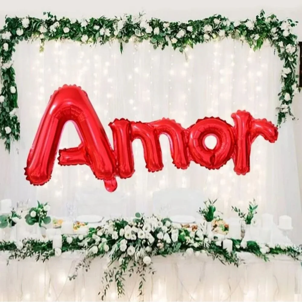 Valentine's day 1pc letter‎ shaped foil balloon Red color home decor